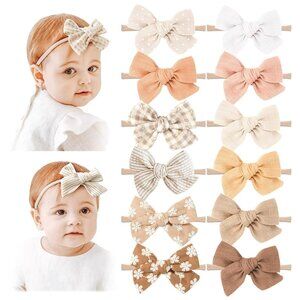 Charming Baby Girl Bow Accessories - Handmade Nylon Headbands for All Occasions